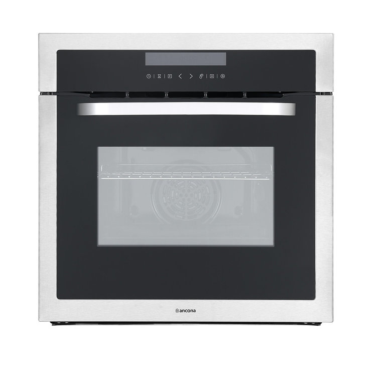 Ancona 24" 2.47 Cubic Feet Silver/Black Electric Convection Wall Oven